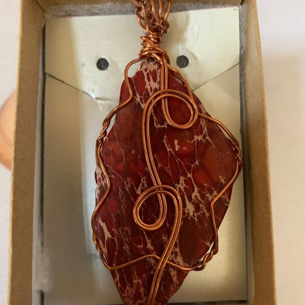 Copper Wire Agate Pendent - image 1